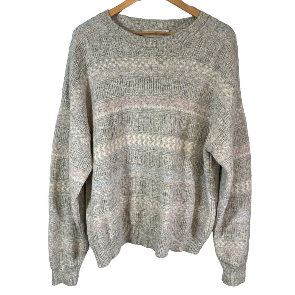 Vintage Jantzen Mens SIZE XL Textured Knit Pullover Knit Sweater USA Wool Blend